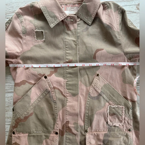 ANTHROPOLOGIE Lida Pink Camouflage Utility Jacket Coat XXS - Picture 9 of 16